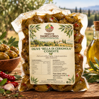 Olive condite Bella di Cerignola condite NUOVO LOGO